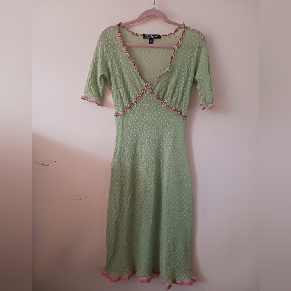 Betsey Johnson green swiss dot dress